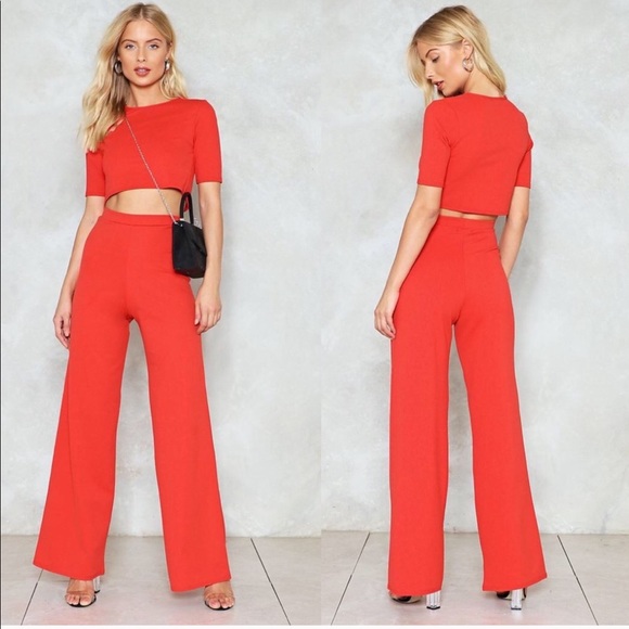Red 2-Piece Pantsuit - Picture 1 of 6